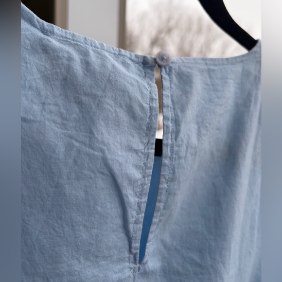 🆕🦋 DKNY Blue Ombre Midi Dress Size 10 NWT 100% Cotton Ruched Side Summer Dress - Picture 11 of 15